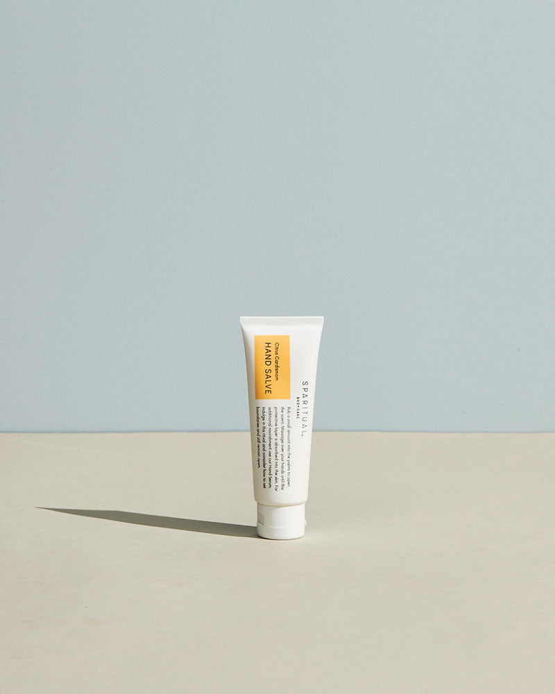 SPARITUAL Hand Salve with marula, shea, and honeybush. Vegan, slow beauty, hydrating clean skincare for soft hands.