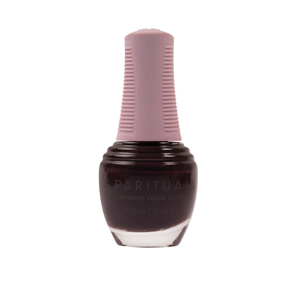 Balanced Energy Nourishing Vegan Color by SPARITUAL. Vegan, cruelty-free, clean formula for healthy nails with 1-step application, no base or top coat needed.
