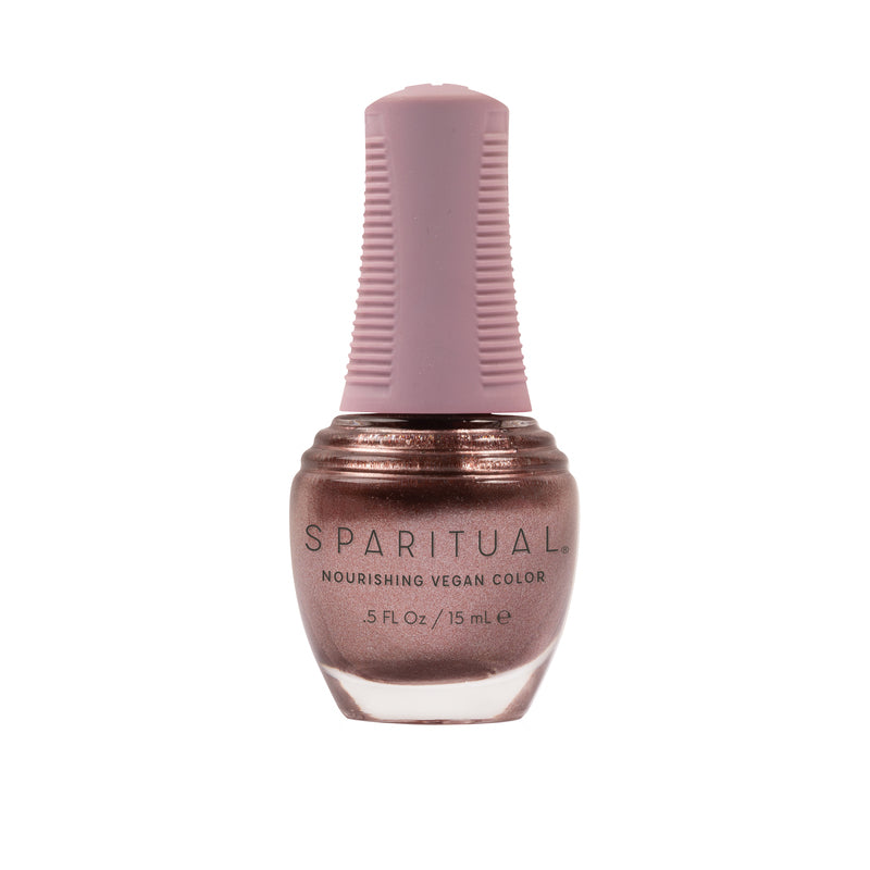 First Light Nourishing Vegan Color by SPARITUAL. Vegan, cruelty-free, clean formula for healthy nails with 1-step application, no base or top coat needed.
