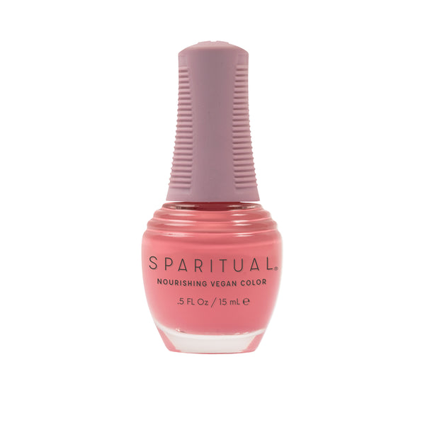 Glowing Heart Nourishing Vegan Color by SPARITUAL. Vegan, cruelty-free, clean formula for healthy nails with 1-step application, no base or top coat needed.