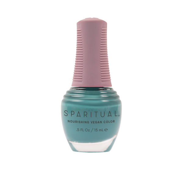 Healing Laughter Nourishing Vegan Color by SPARITUAL. Vegan, cruelty-free, clean formula for healthy nails with 1-step application, no base or top coat needed.