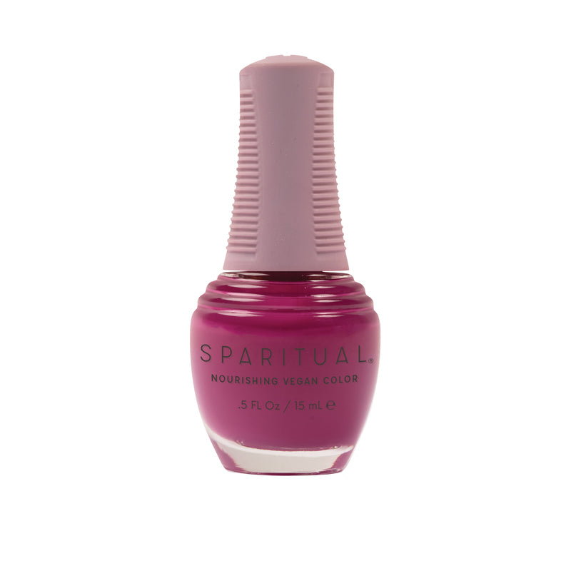 In the Flow Nourishing Vegan Color by SPARITUAL. Vegan, cruelty-free, clean formula for healthy nails with 1-step application, no base or top coat needed.