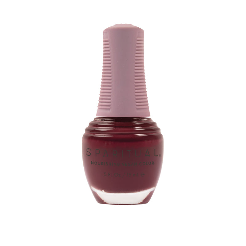 Inner Sanctuary Nourishing Vegan Color by SPARITUAL. Vegan, cruelty-free, clean formula for healthy nails with 1-step application, no base or top coat needed.