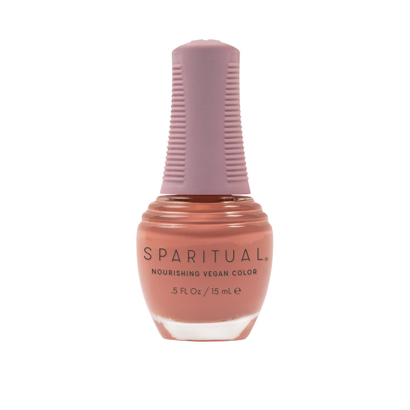 Natural Rhythm Nourishing Vegan Color by SPARITUAL. Vegan, cruelty-free, clean formula for healthy nails with 1-step application, no base or top coat needed.
