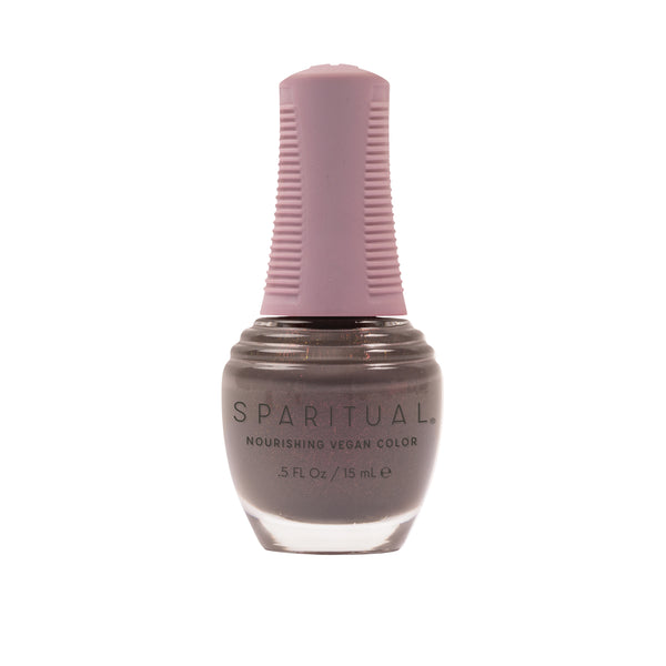 Present Nourishing Vegan Color by SPARITUAL. Vegan, cruelty-free, clean formula for healthy nails with 1-step application, no base or top coat needed.