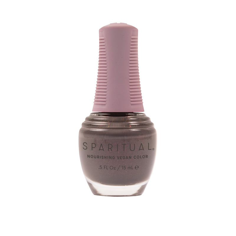 Present Nourishing Vegan Color by SPARITUAL. Vegan, cruelty-free, clean formula for healthy nails with 1-step application, no base or top coat needed.