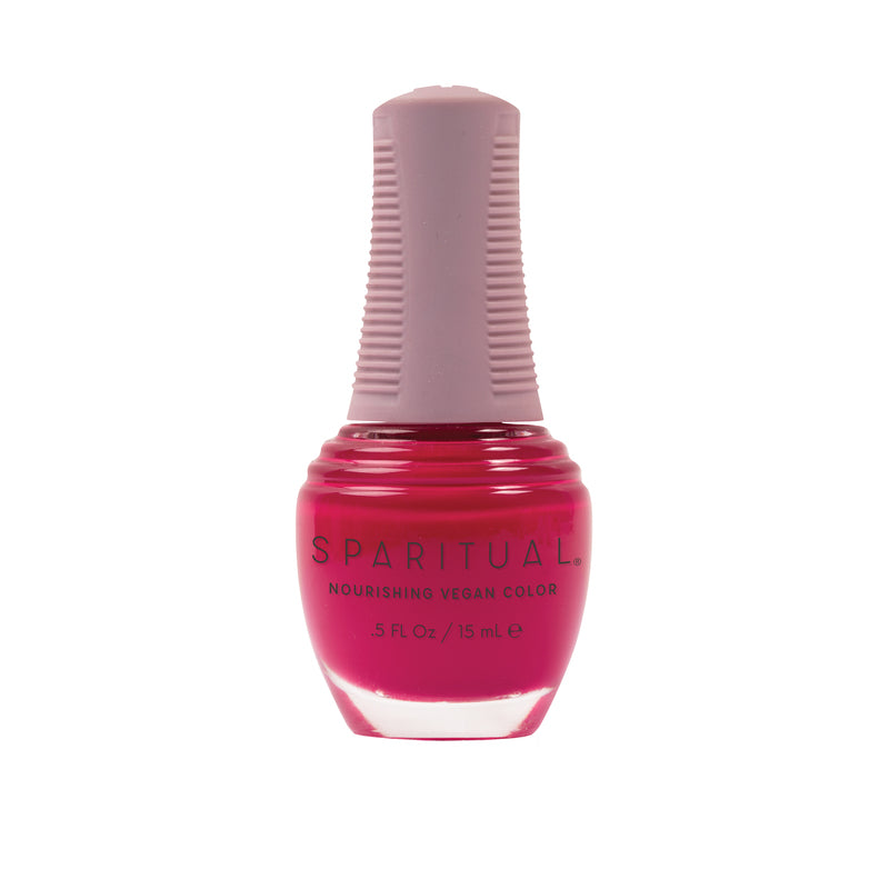 Self Love Nourishing Vegan Color by SPARITUAL. Vegan, cruelty-free, clean formula for healthy nails with 1-step application, no base or top coat needed.
