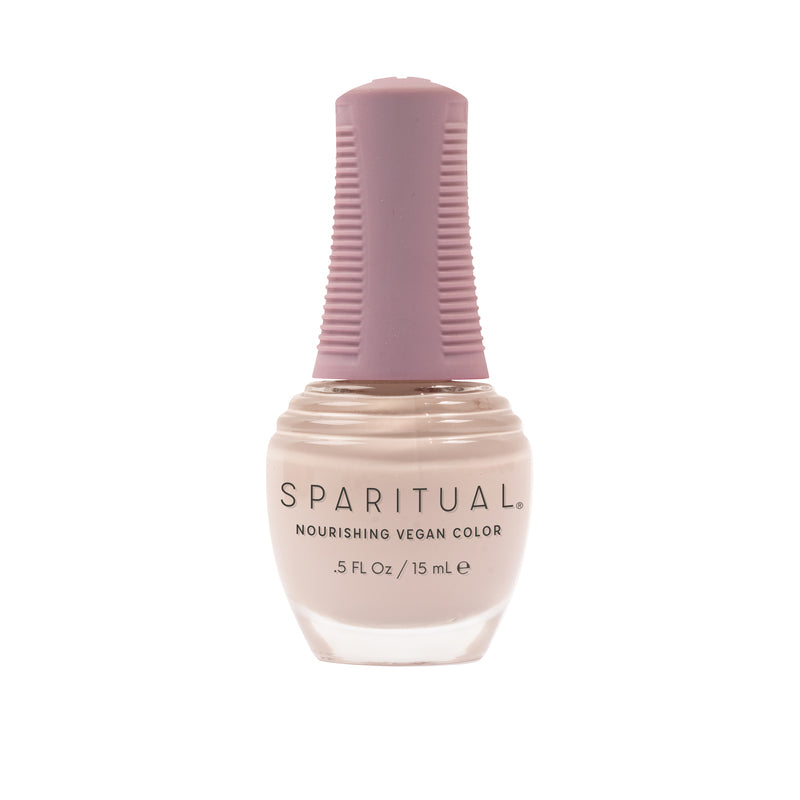 State Of Bliss Nourishing Vegan Color by SPARITUAL. Vegan, cruelty-free, clean formula for healthy nails with 1-step application, no base or top coat needed.
