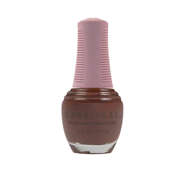 Warm And Cozy Nourishing Vegan Color by SPARITUAL. Vegan, cruelty-free, clean formula for healthy nails with 1-step application, no base or top coat needed.
